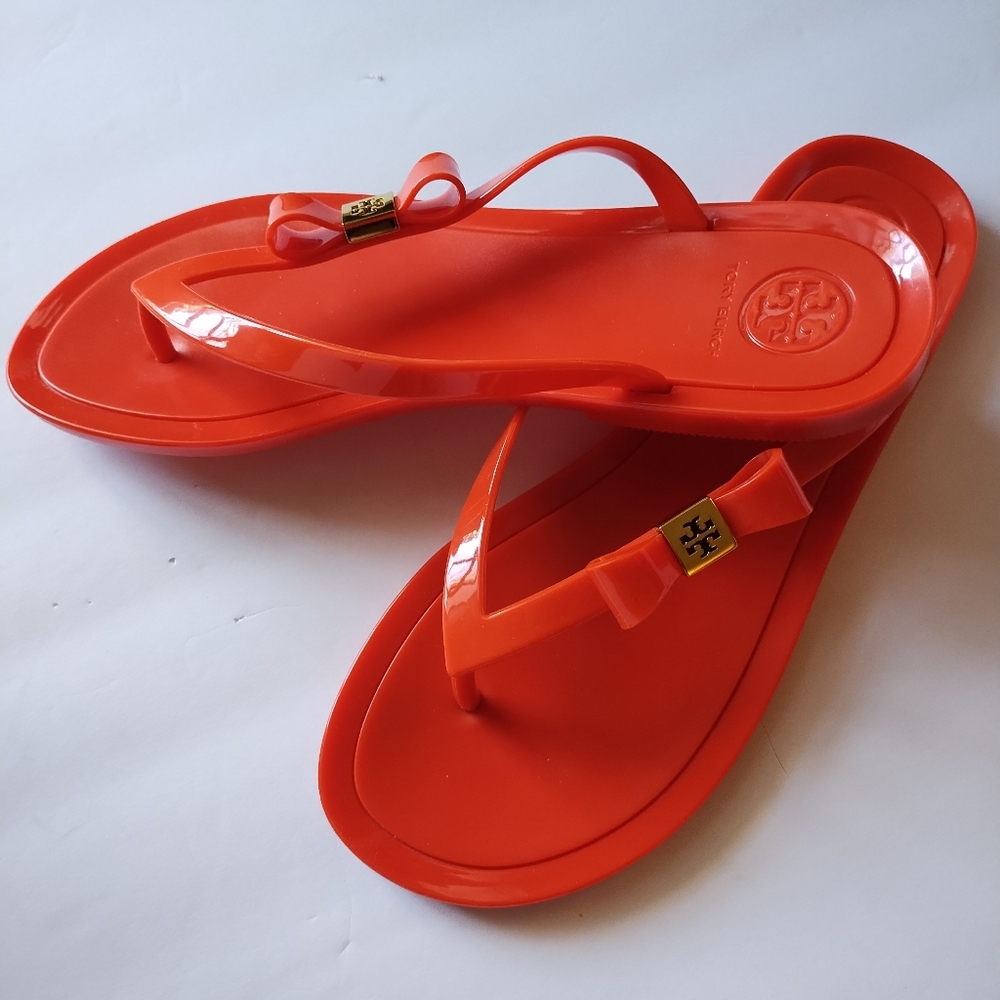 Tory Burch Michaela Bow Jelly Flip Flop Sandals Size 8 - Picture 10 of 16